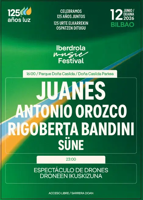 Iberdrola festeja su 125 aniversario en Bilbao con una noche única de música y drones