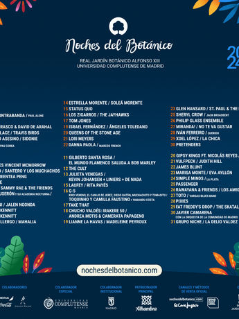 Noches del Botánico 2024: Cartel, fechas y entradas.