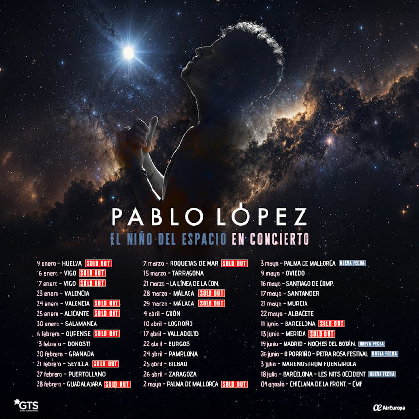 Pablo López llega a Burgos con su esperada gira “El Niño del Espacio”