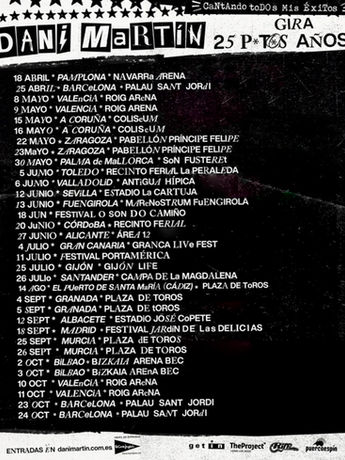 Dani Martín llevará sus 25 años de música al Bizkaia Arena de Bilbao