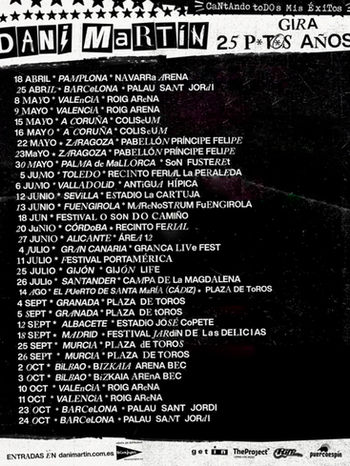 Dani Martín llevará sus 25 años de música al Bizkaia Arena de Bilbao