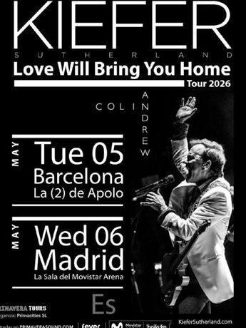 Kiefer Sutherland arranca su gira europea y llegará a Barcelona y Madrid en mayo