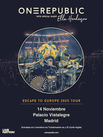 OneRepublic confirma su única fecha en España de su gira 'Escape To Europe' y será en Madrid