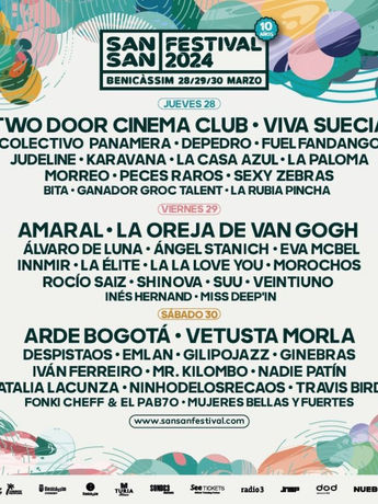 SanSan Festival 2024, entradas, fecha y cartel.