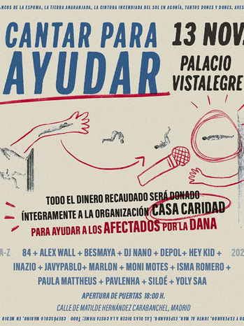 Cantar Para Ayudar: Concierto benéfico en Madrid en favor de los damnificados por la DANA