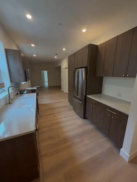 Kitchen in the Airbnb apartment remodel on E Ohio St in Pittsburgh PA by Greece Contracting
