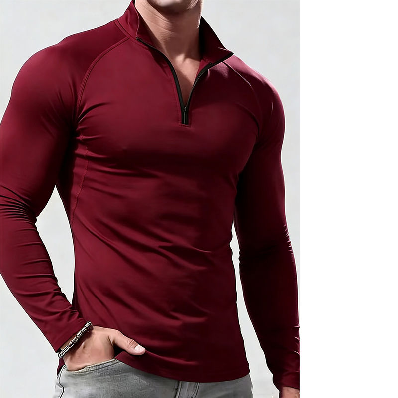 Miniatura: Camiseta de Manga Longa Masculina, Roupas de Compressão para Esportes.