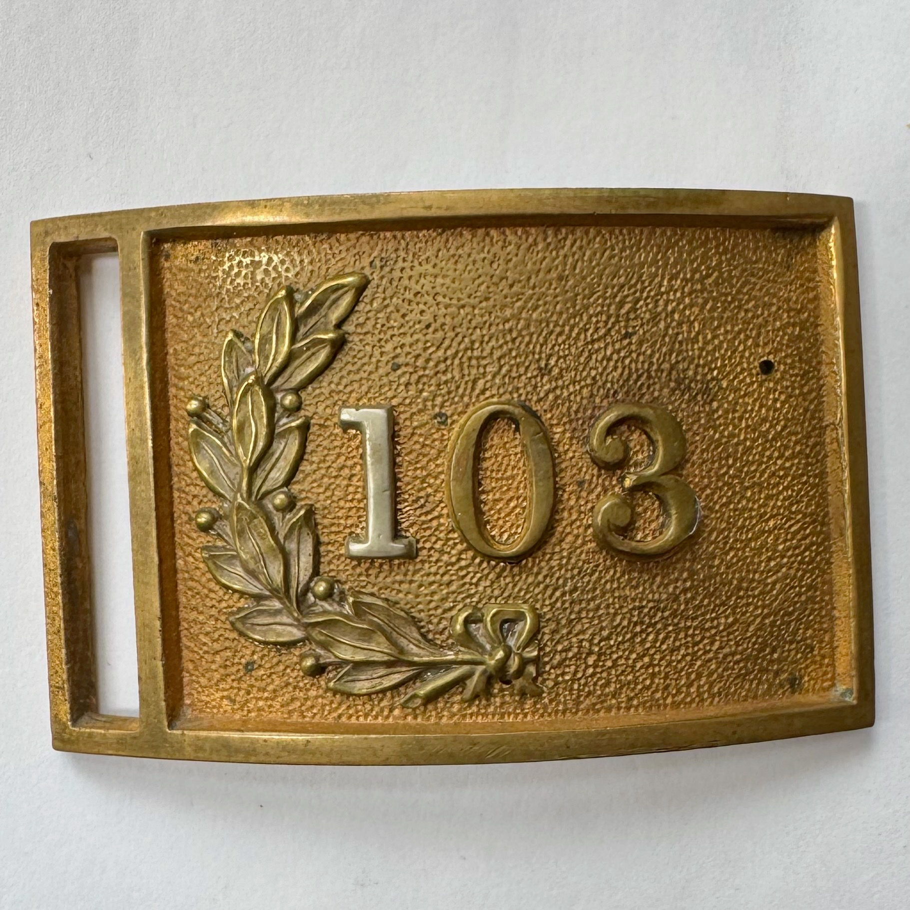 Civil War  Officer "103 rd" Regiment Sword Belt Plate