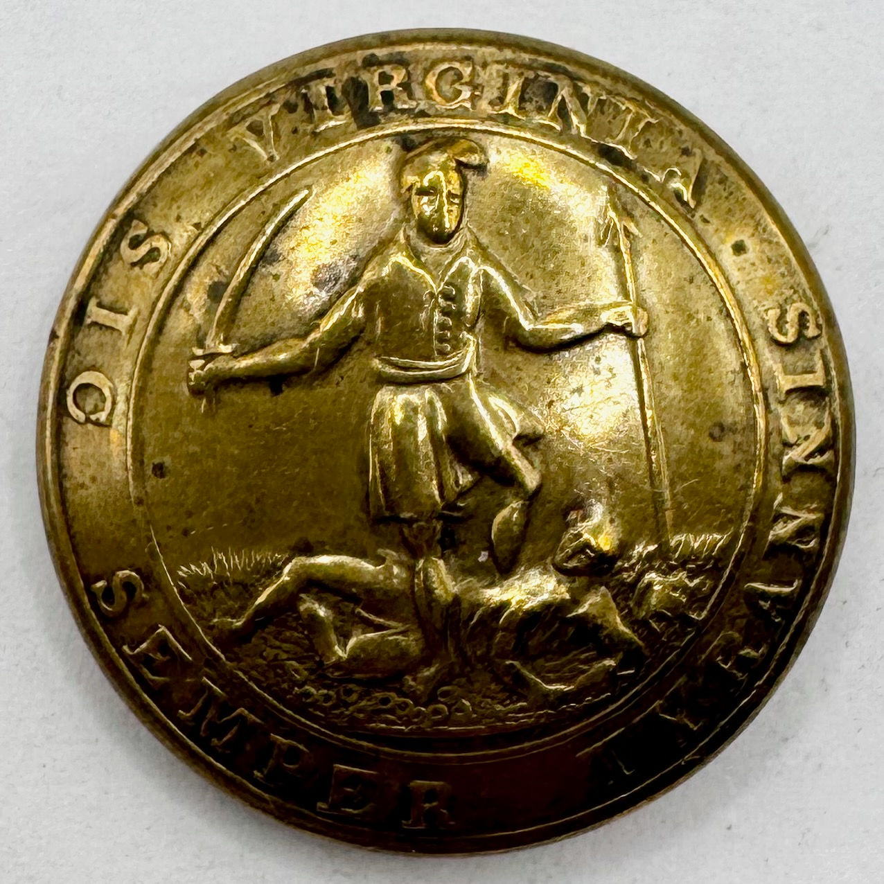 VA 4 | Virginia State Militia Low Convex 2pc Coat Button