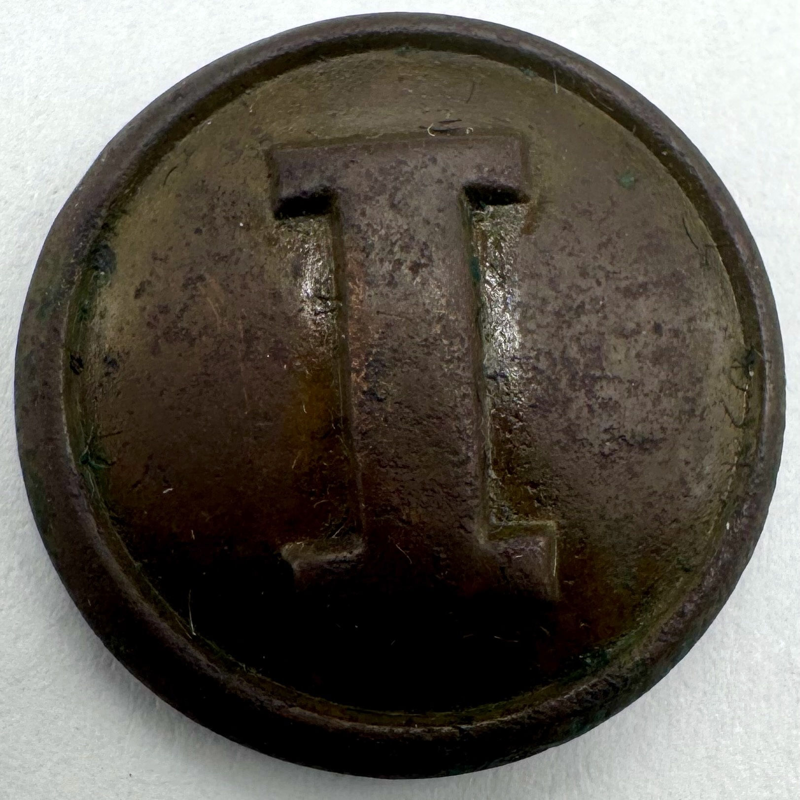 CS 174A | Rare Confederate Infantry C. Rowley "I"  Button