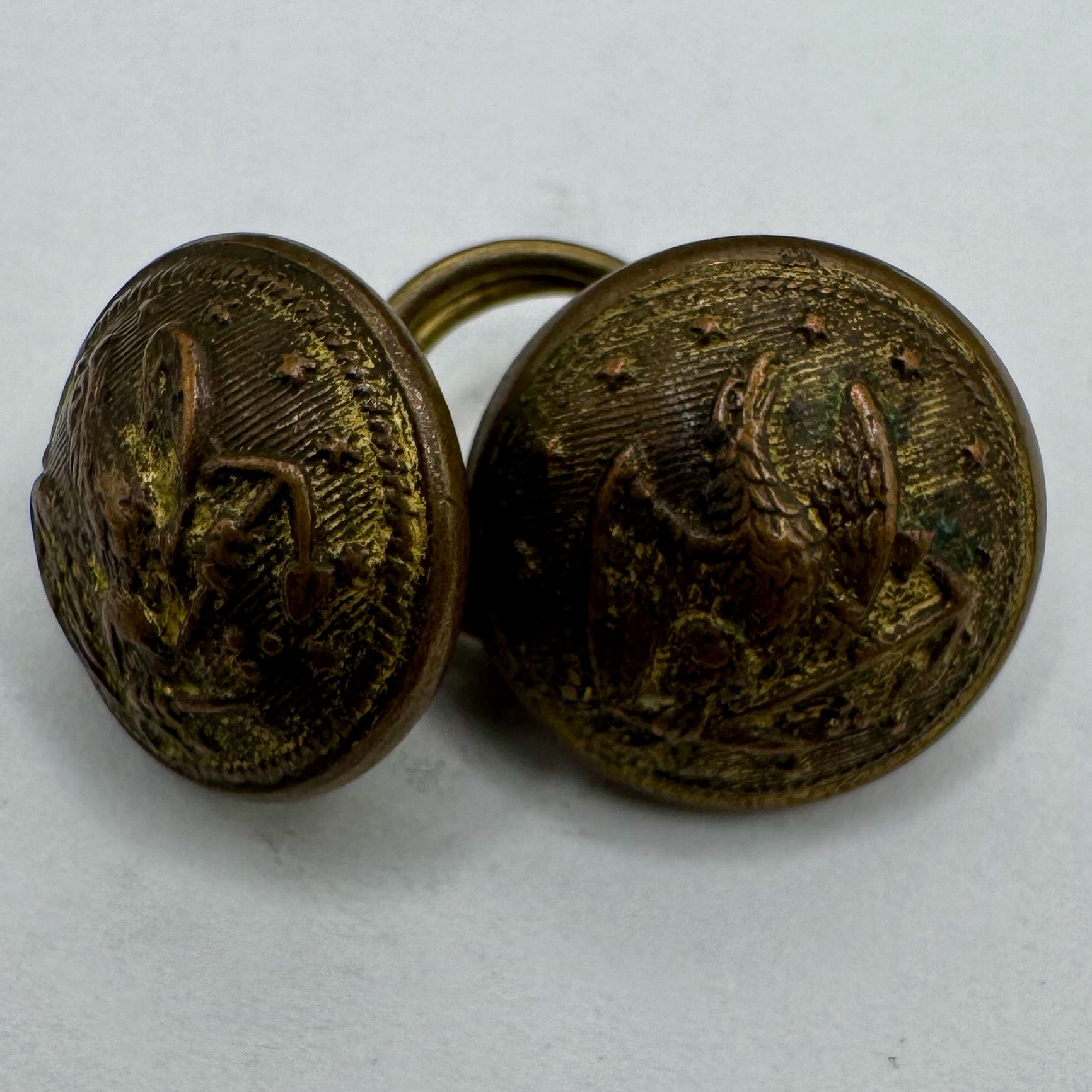 NA 112 | Civil War Navy Cuff Buttons on a Bachelor's Ring