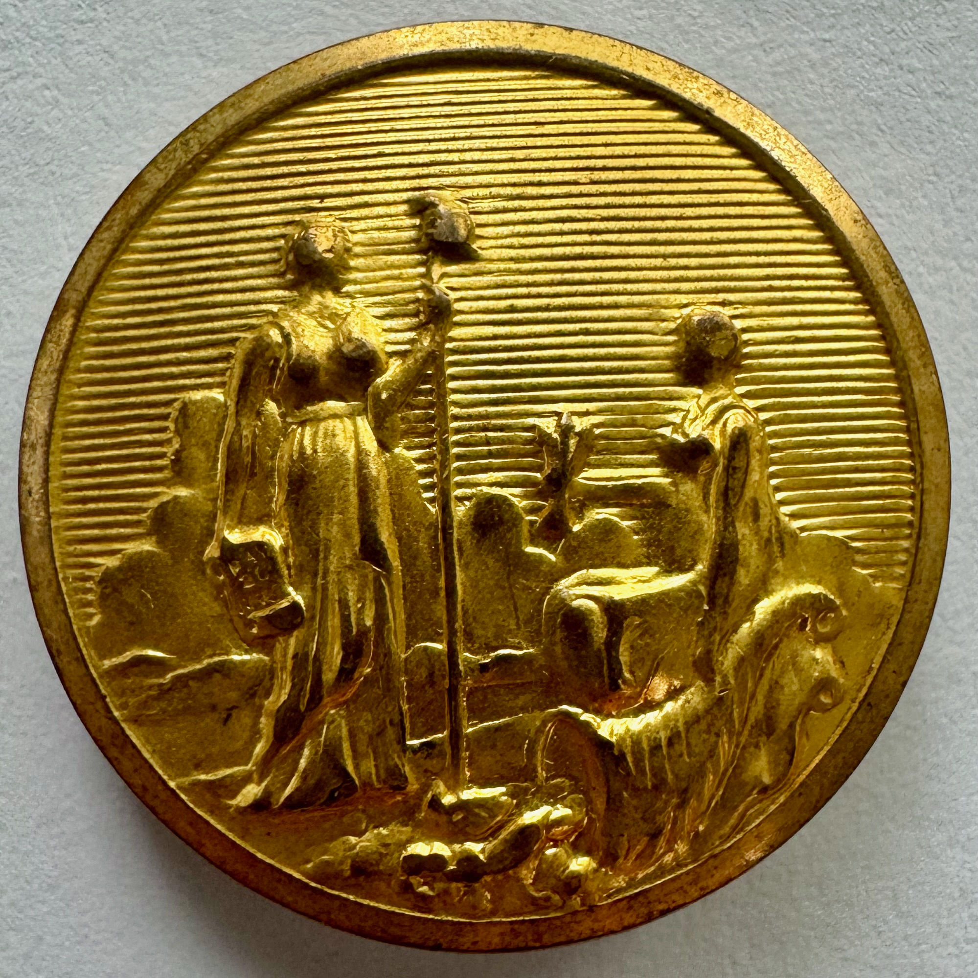 NC 7 | Post Civil War "Standing Shepherd" North Carolina Button