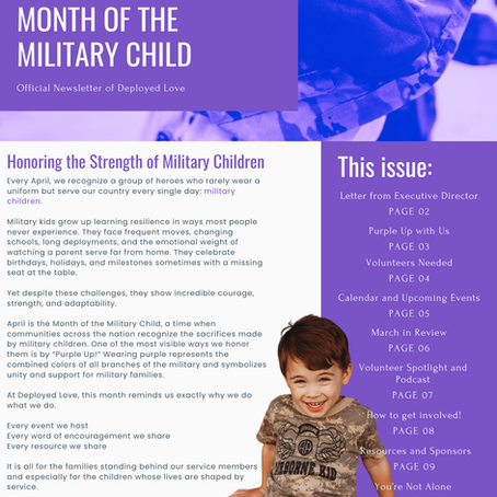 April 2026 Deployed Love Newsletter Month of the Military Child 