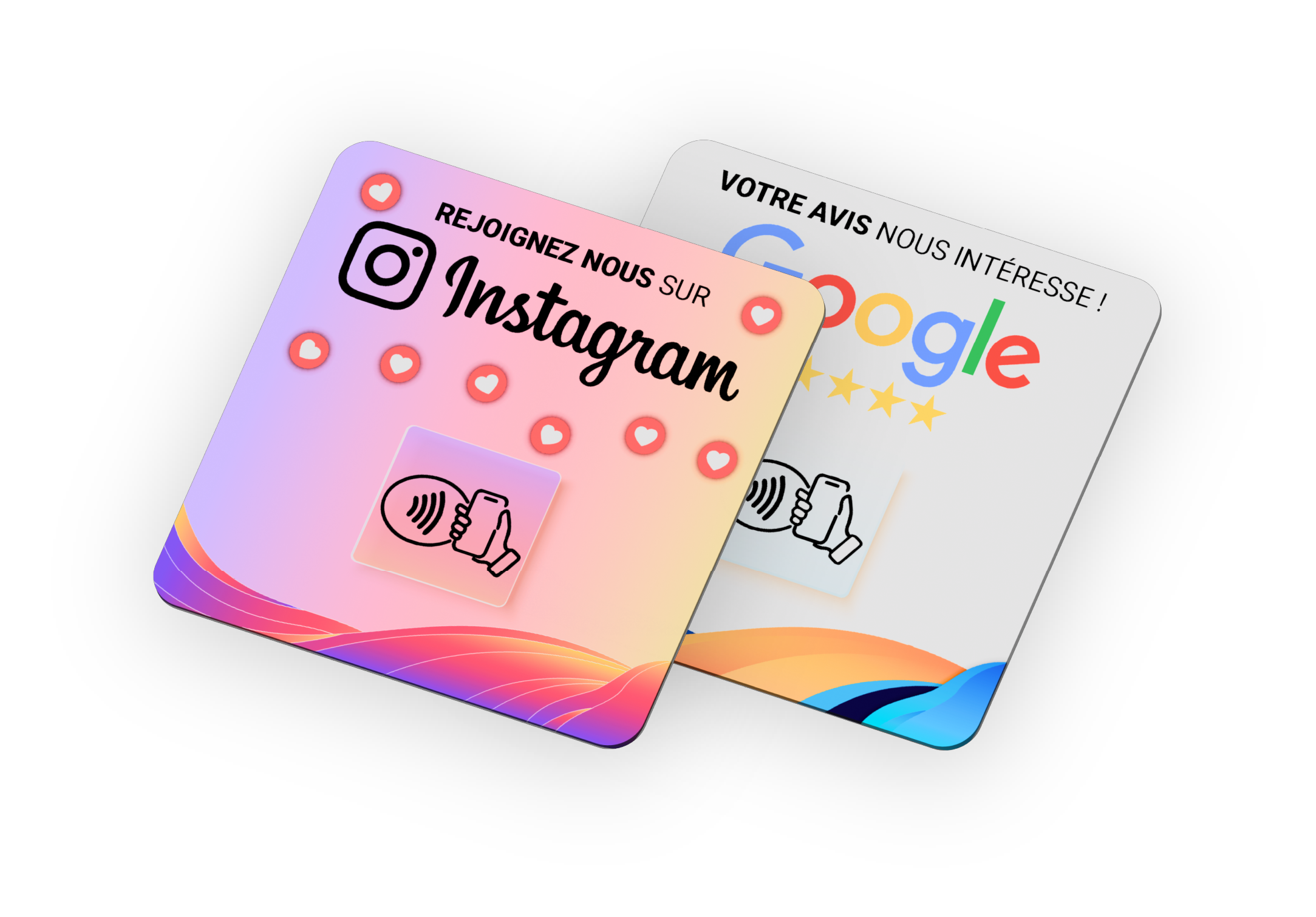 Plaque NFC pour Google et Instagram