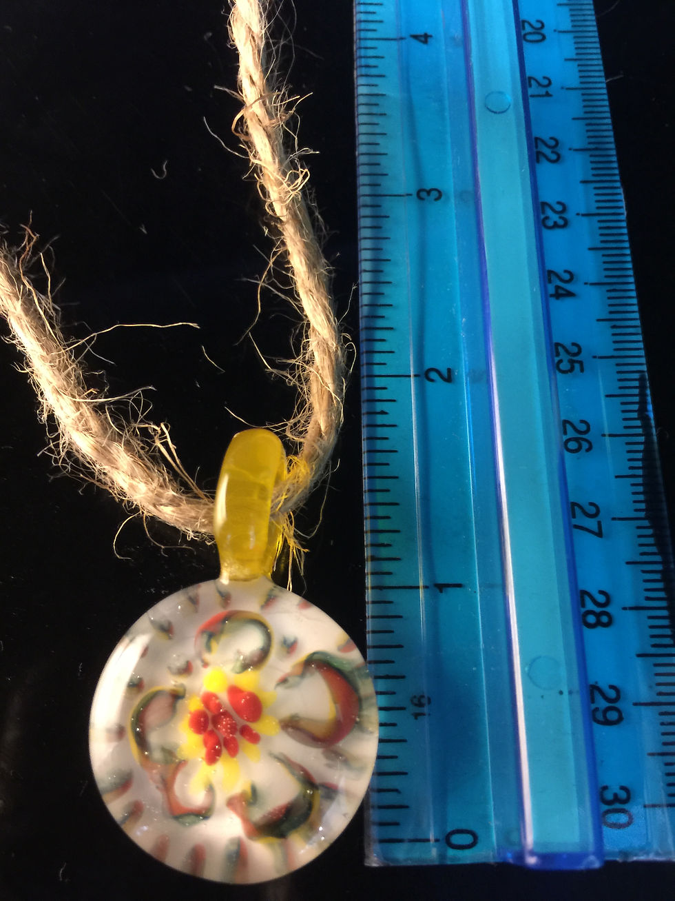 Thumbnail: Yellow butterfly glass pendant by @glassdabz