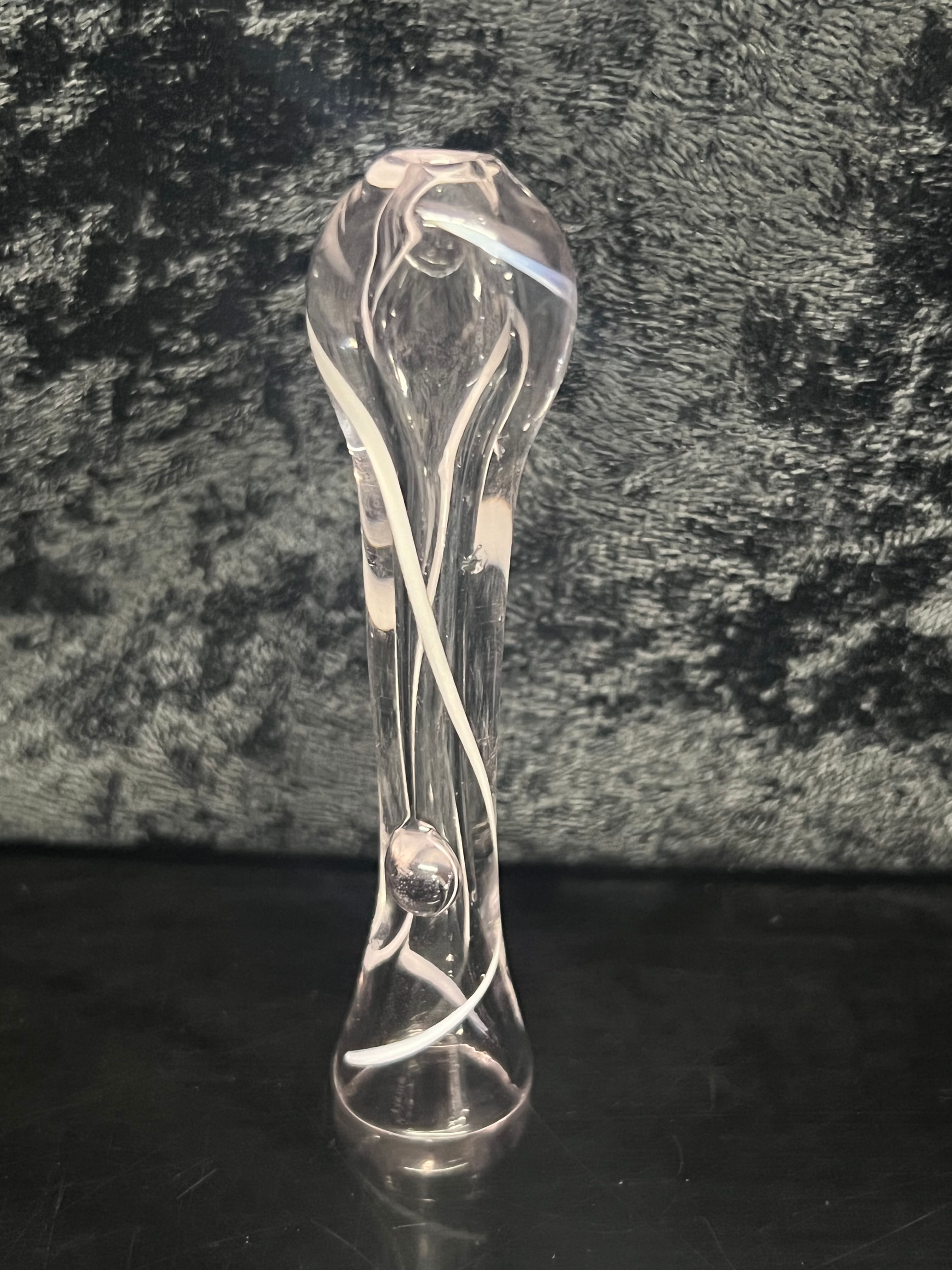 Clear pink with swirl chillum