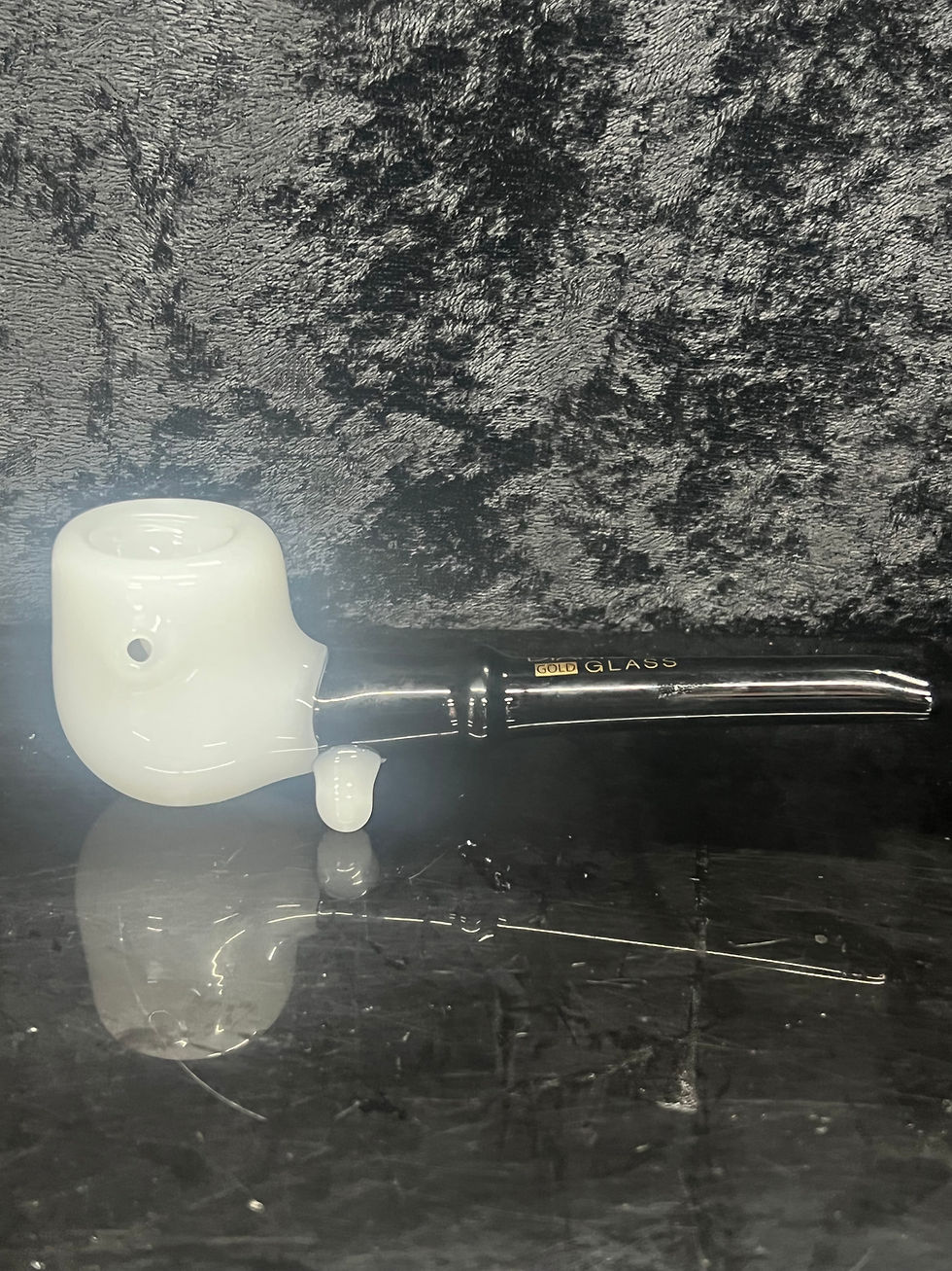 Thumbnail: VINTAGE LOOK Diamond Glass hand pipe white/black