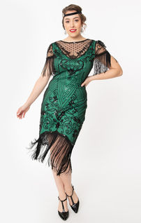 1920's beaded flapper, black, green, sleeved, sleeve sexy cute halloween costume