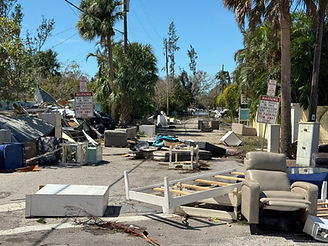 Photo of debris in the street.