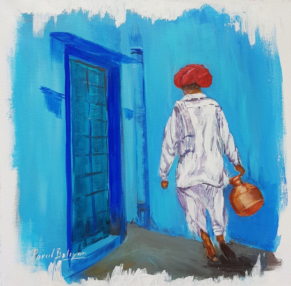 Man fetching water painting