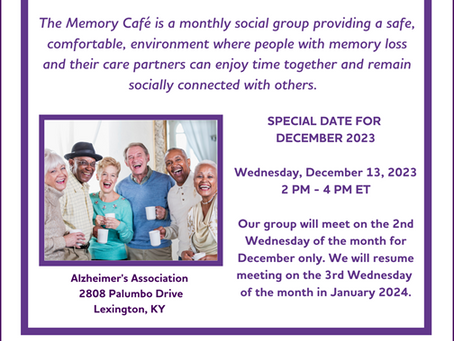 December 2023 Memory Cafe