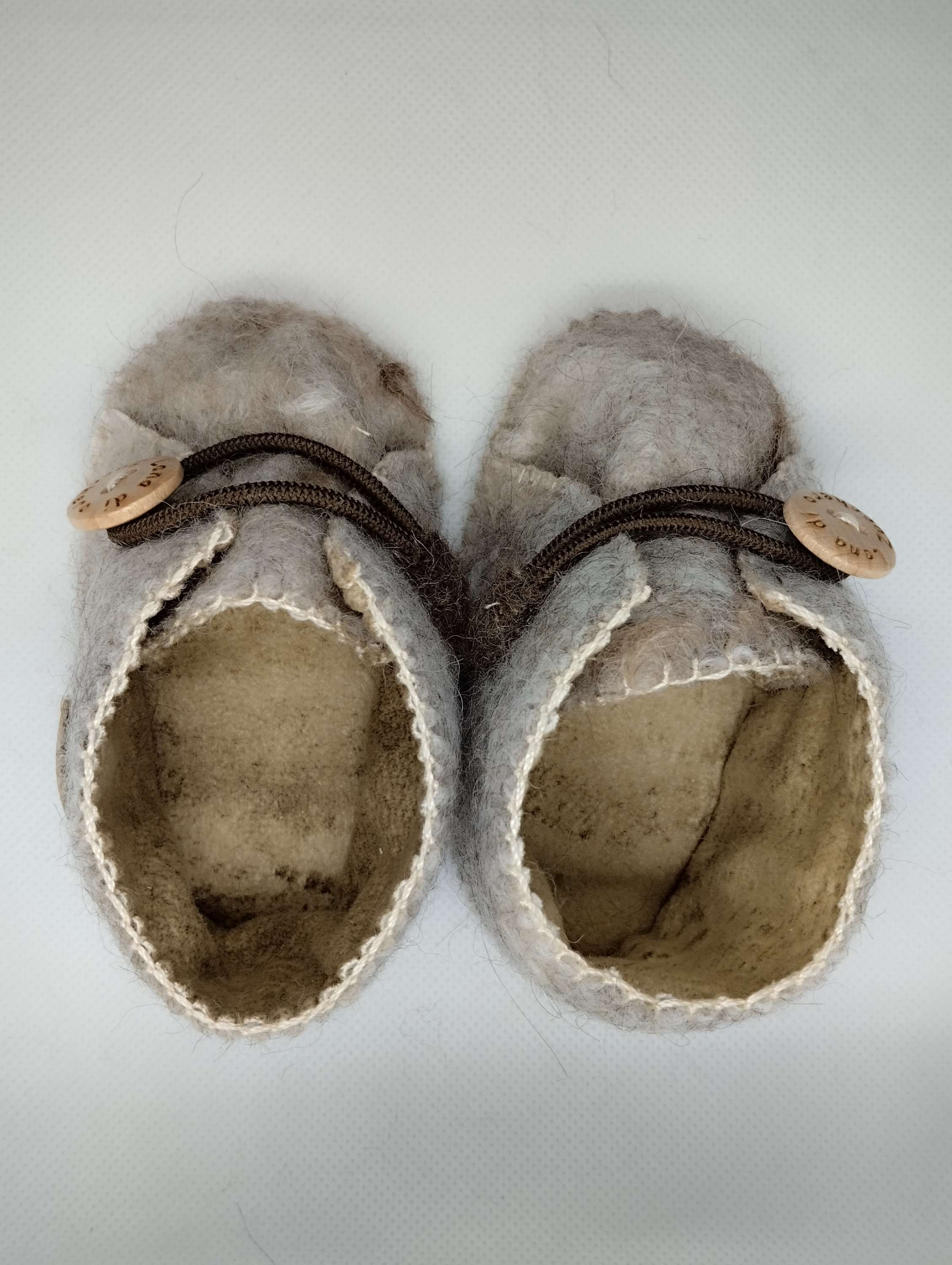 Scarpine Baby in feltro di alpaca - 1/3 mesi