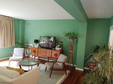 2 Bedroom flat in Crystal palace painted with  Dulux Fresh sage mat emulsion paint