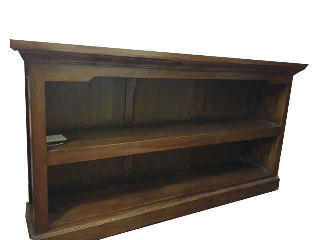 low bookcase with backing
