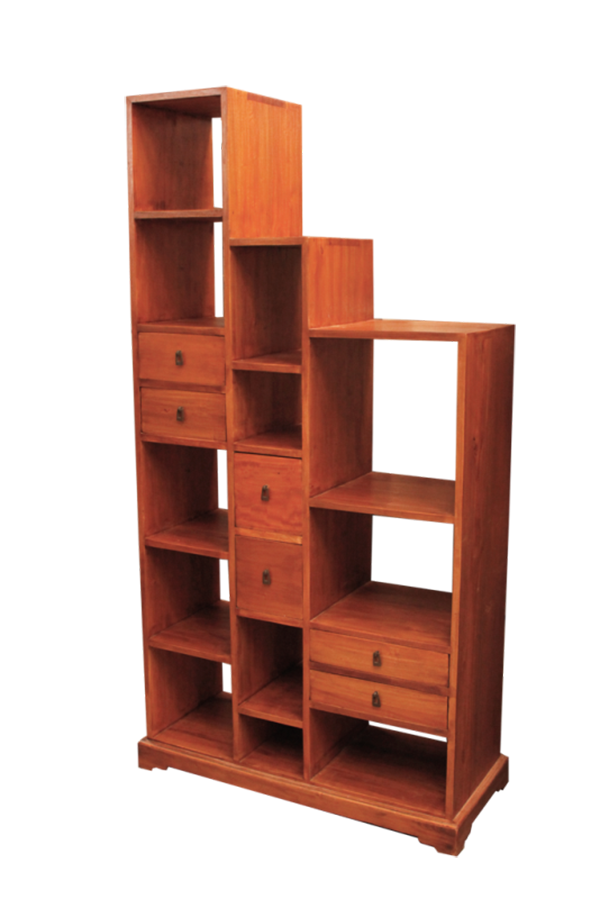 Surabaya Step Bookcase Rustic