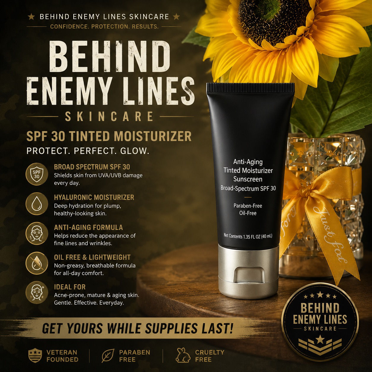 Anti Aging, Oil Free Tinted Moisturizer SPF 30