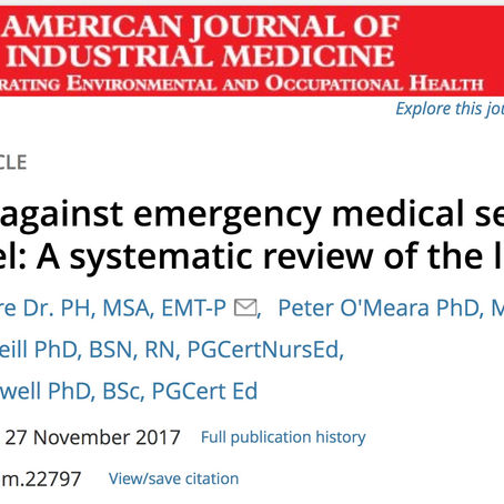 Violence Against EMS Personnel