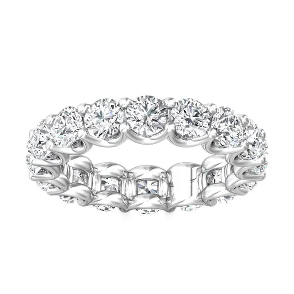 Thumbnail: 4ct AGI Certified Lab-Grown Diamond Eternity Ring 14K White or Yellow Gold