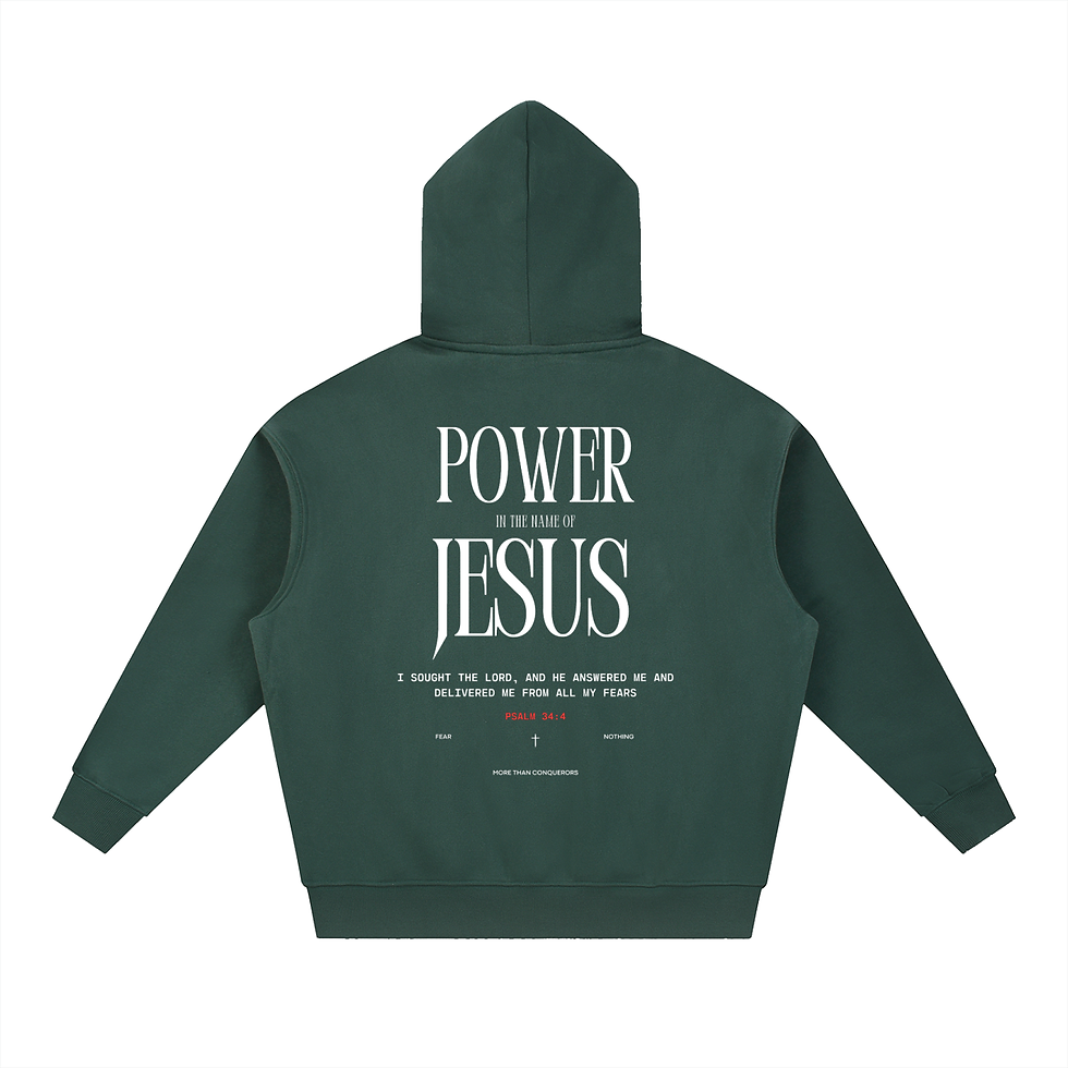 Thumbnail: Power In The Name Of Jesus Boxy Hoodie