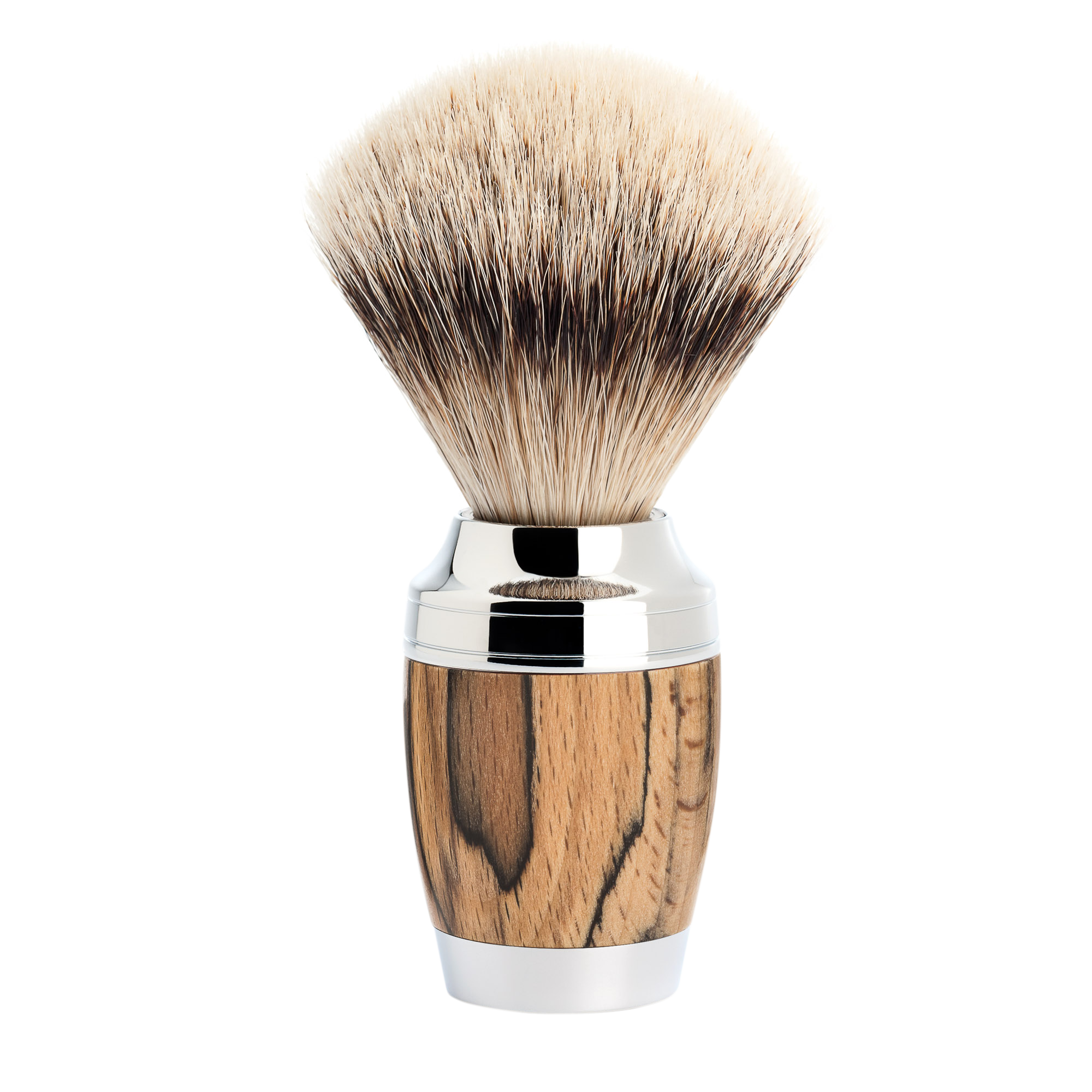 MÜHLE- STYLO Silvertip Badger מברשת גילוח גירית עם ידית מעוצבת מאשור מגולף