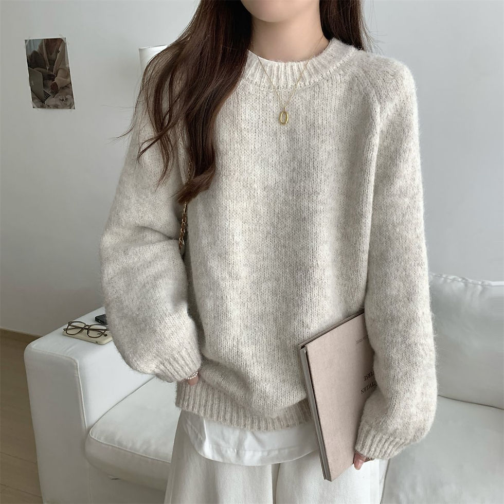 Thumbnail: Korean Style Soft Knit Pullover