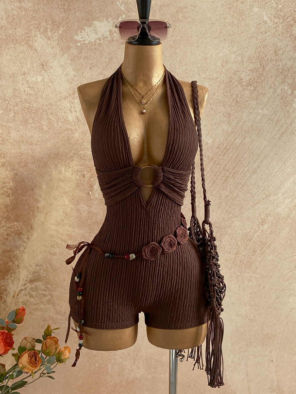 Thumbnail: Womens Backless Knitted Bodycon Dress