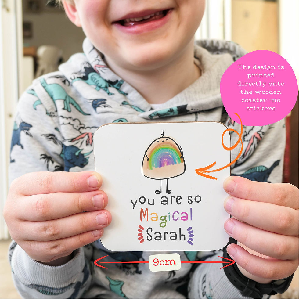 a wooden coaster with the message There are brighter days ahead' with the personalised name of your choice