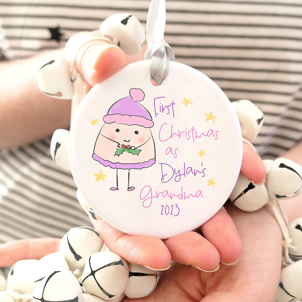 First Christmas as a Grandmother personalised ceramic christmas decoration