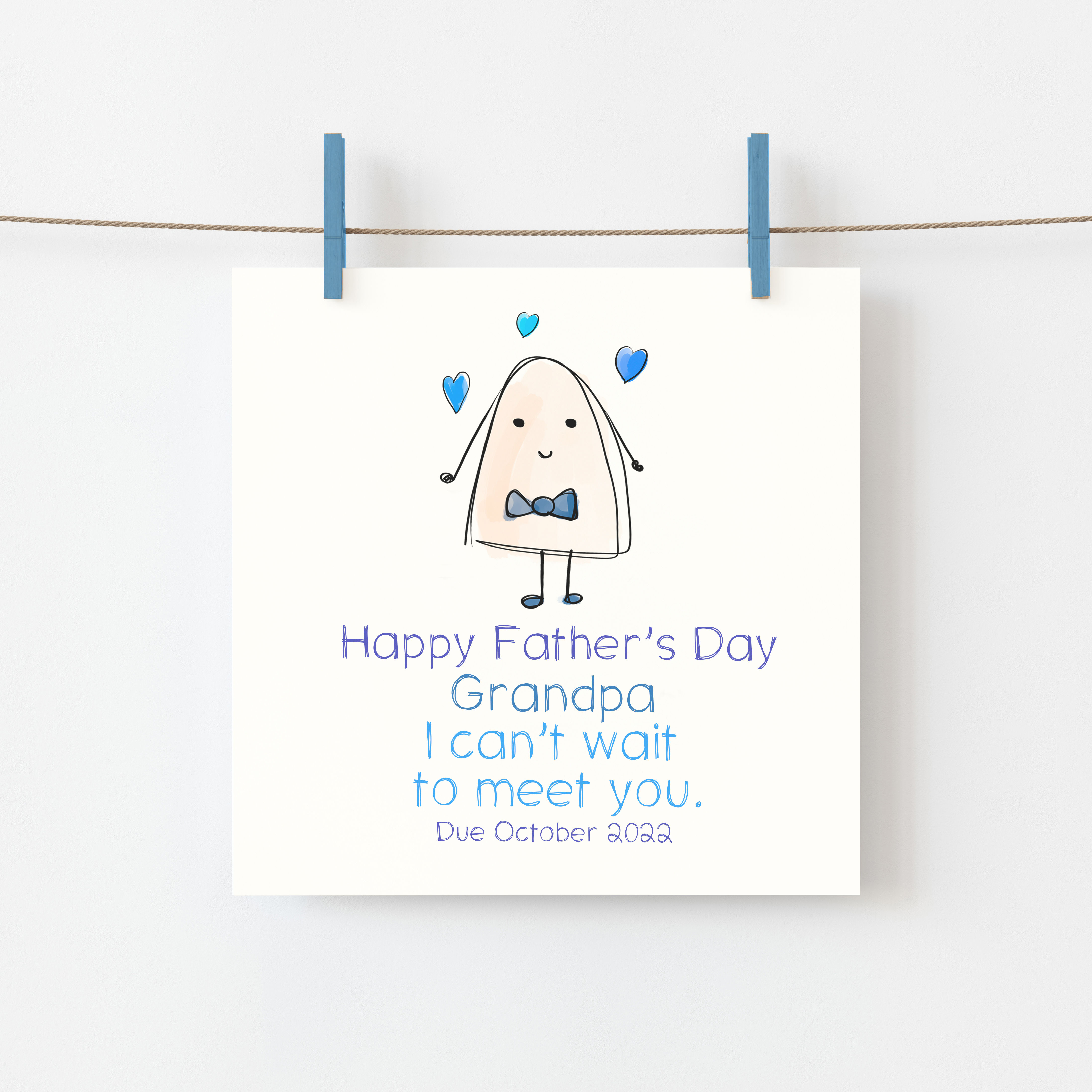 Happy Father's Day Grandfather I can't wait to meet you personalised card