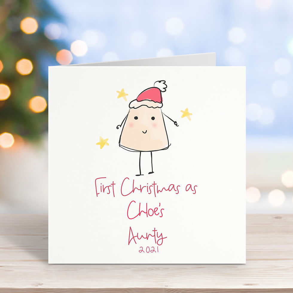 First Christmas as a Aunty 2021 Personalised Illustration card