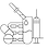 Icon showing laboratory flasks and pharmaceutical equipment, symbolizing advanced filtration for pharmaceutical applications.