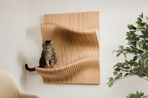 Wooden wall mounted cat "tree"