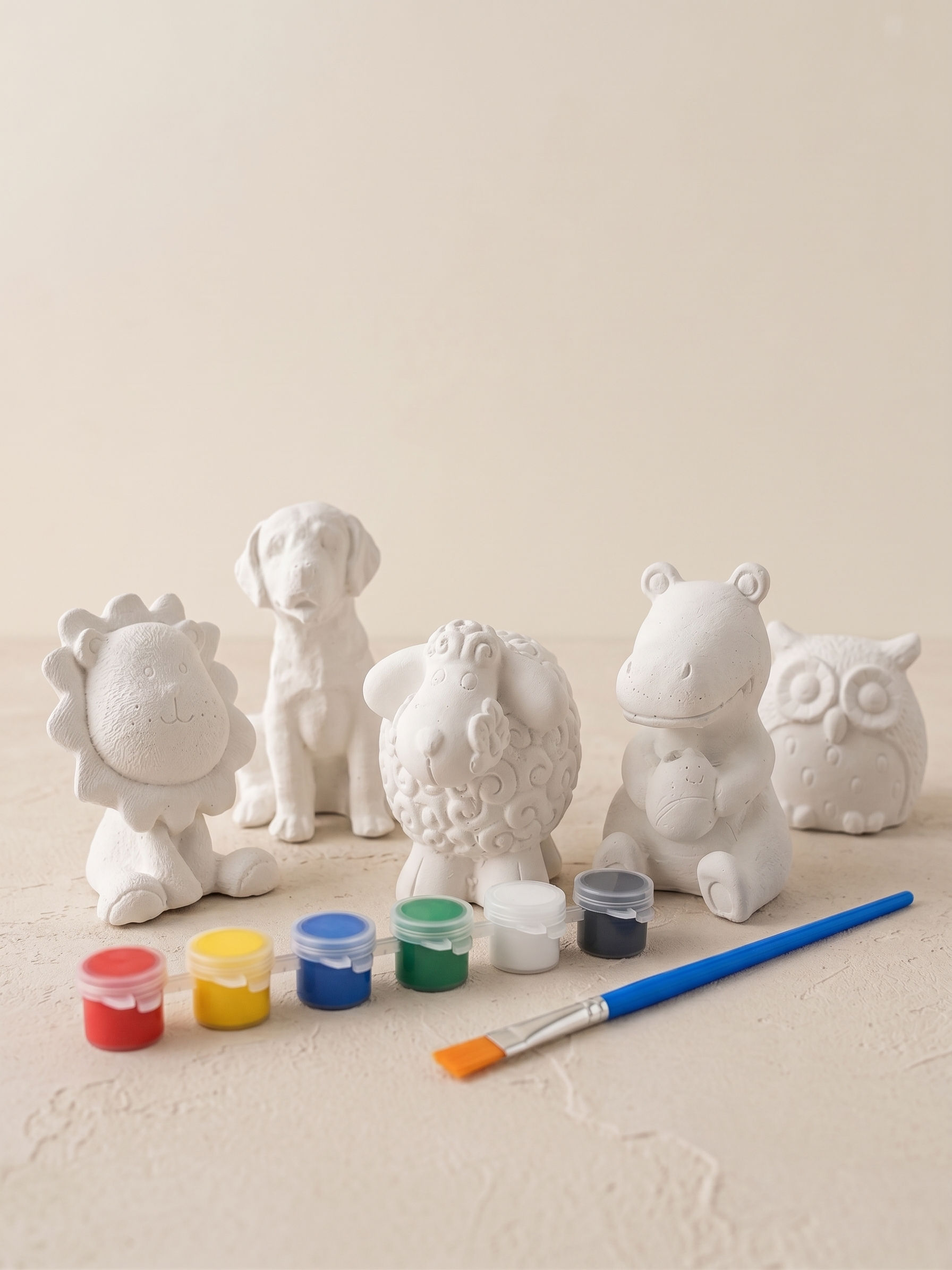 3D Hayvan Figür Alçı Boyama Set 5'li