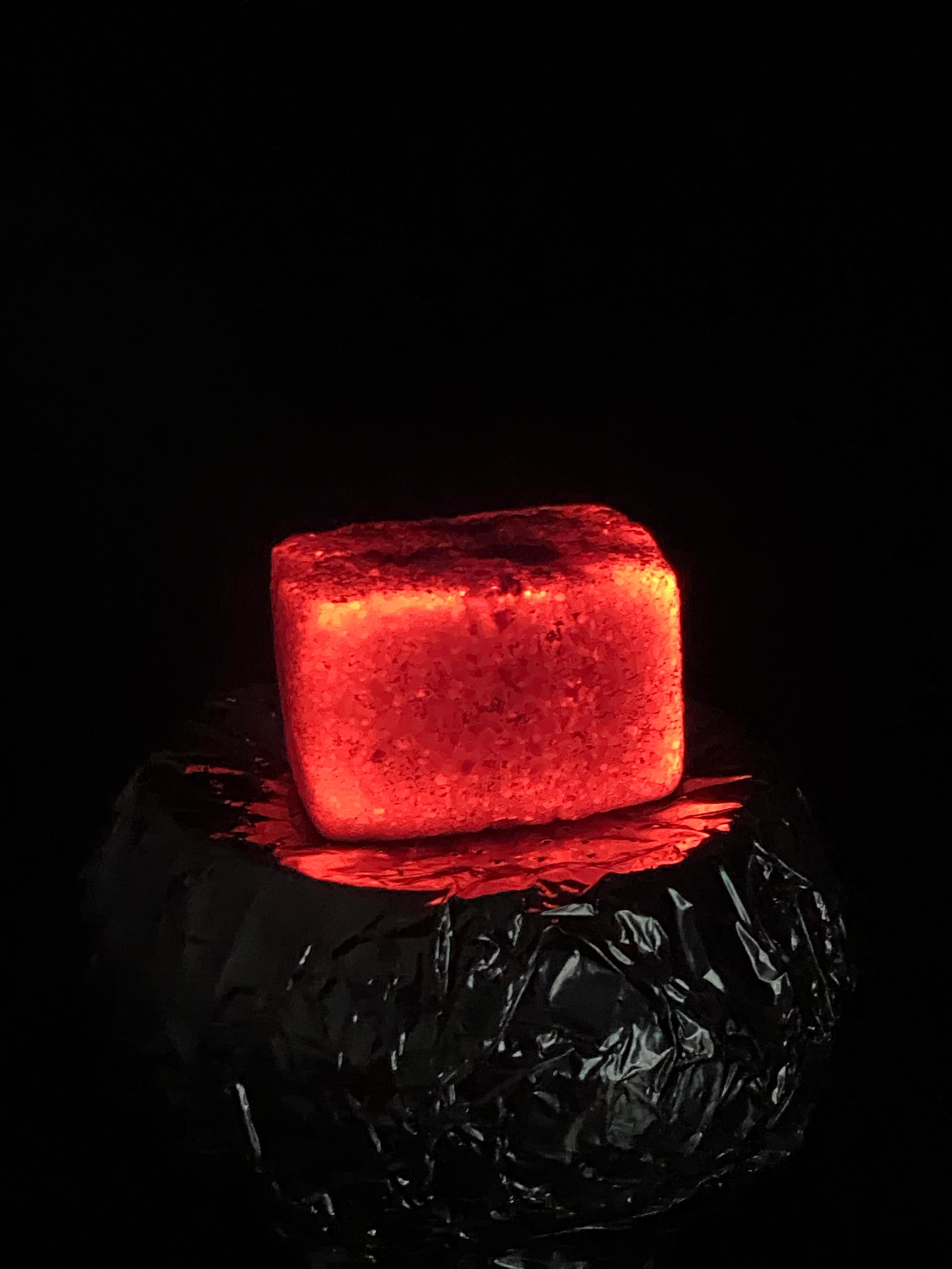 Cube with hole briquette
