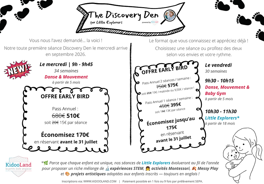 Prix des séances Discovery Den