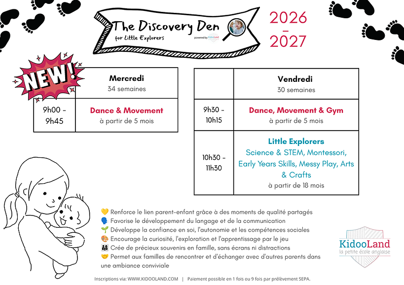 PLanning des séances du Discovery Den