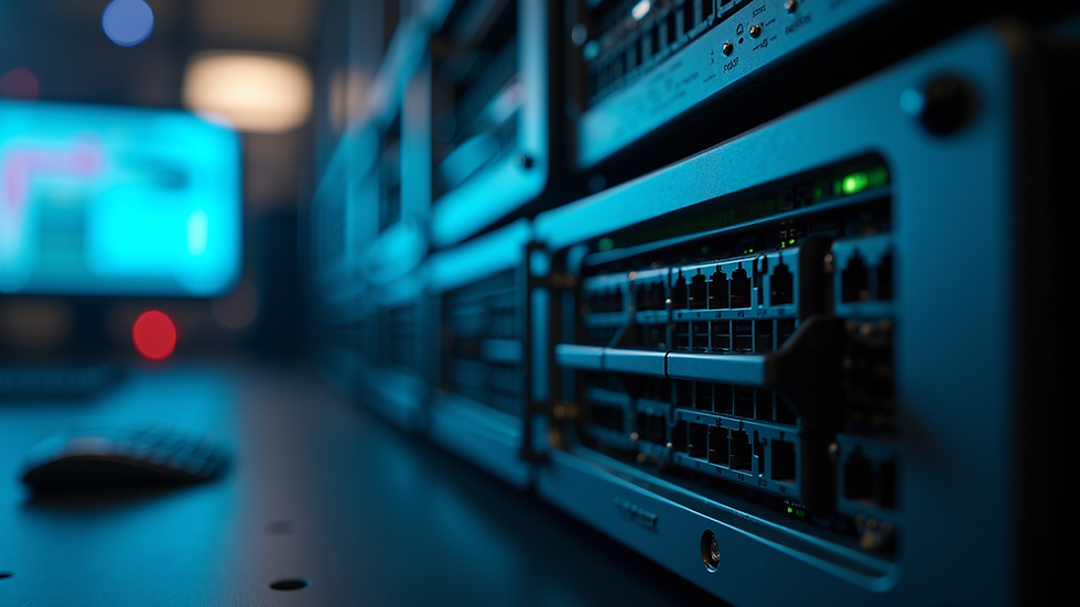 Eye-level view of a computer network equipment