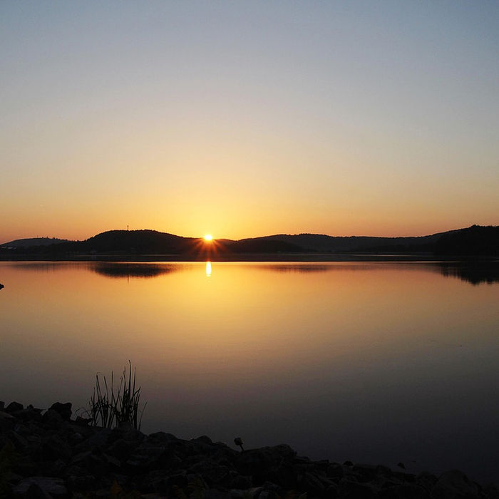 Bostalsee bei Sonnenuntergang