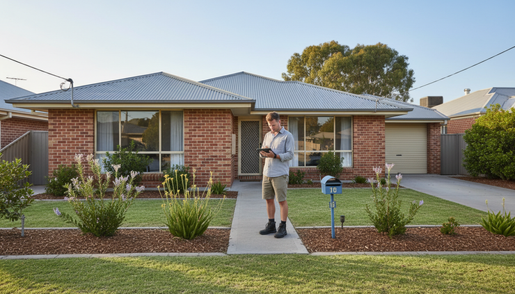 Wide-angle view of a neat Australian rental home after a routine inspection