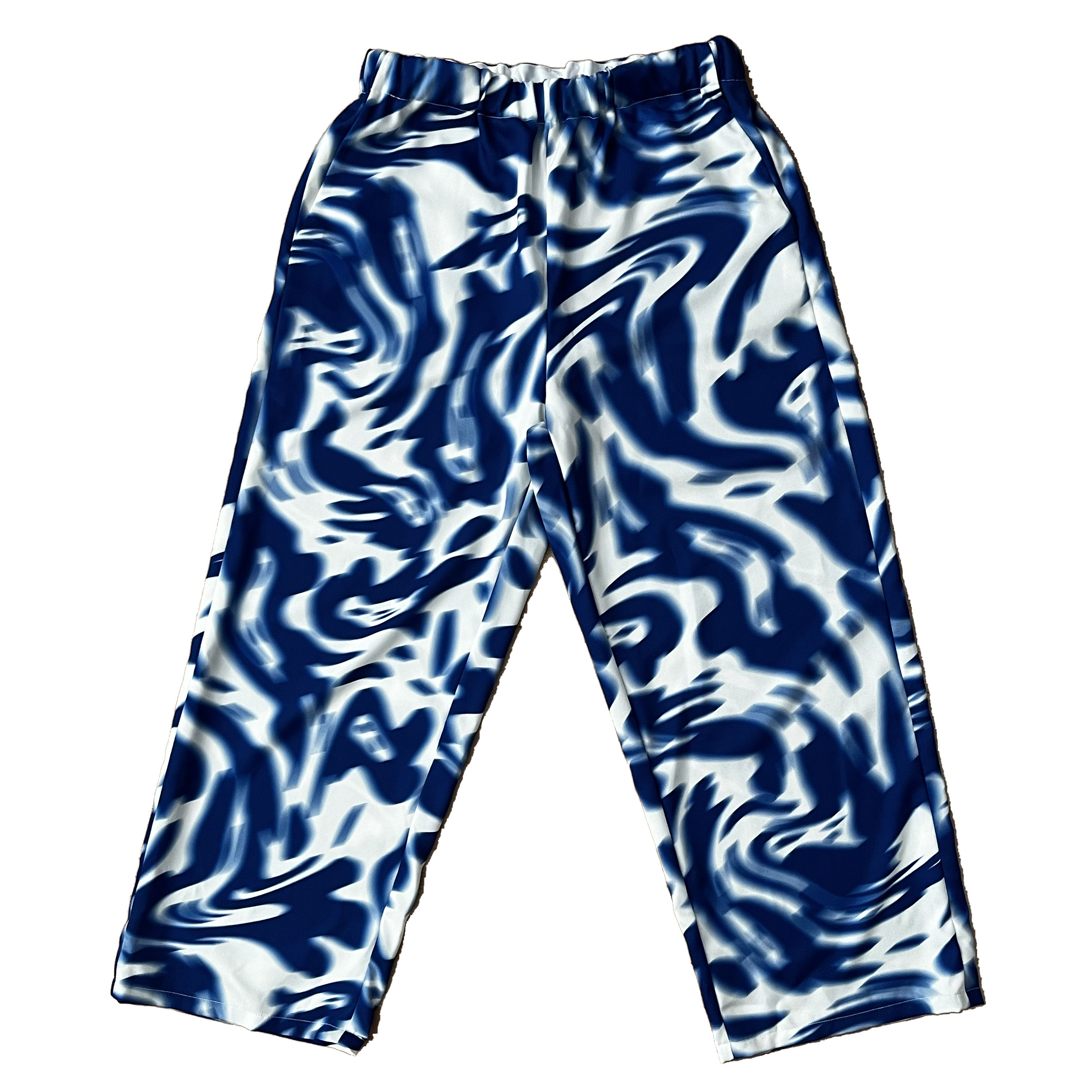 PRINTED WIDE LEG PANTS